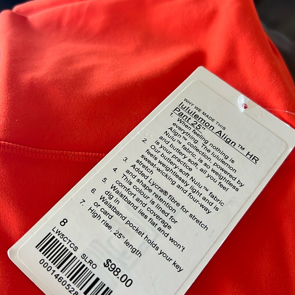 Lululemon HR Align 25” - size 8